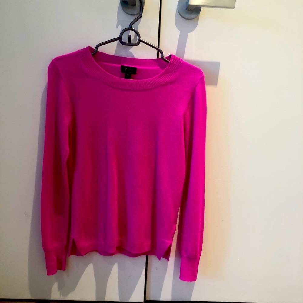 Hot pink Cashmere Sweater, J Crew XS